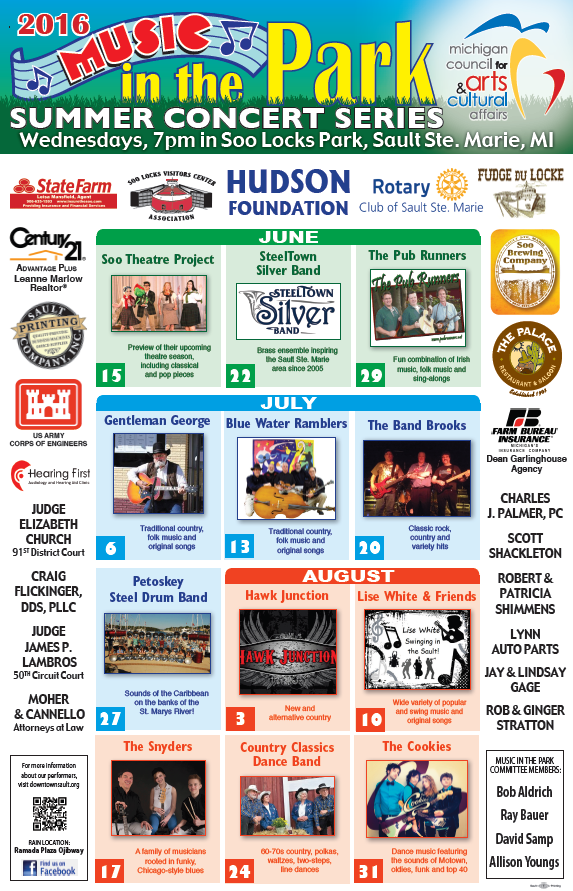 Music in the Park Downtown Sault Ste. Marie, Michigan!